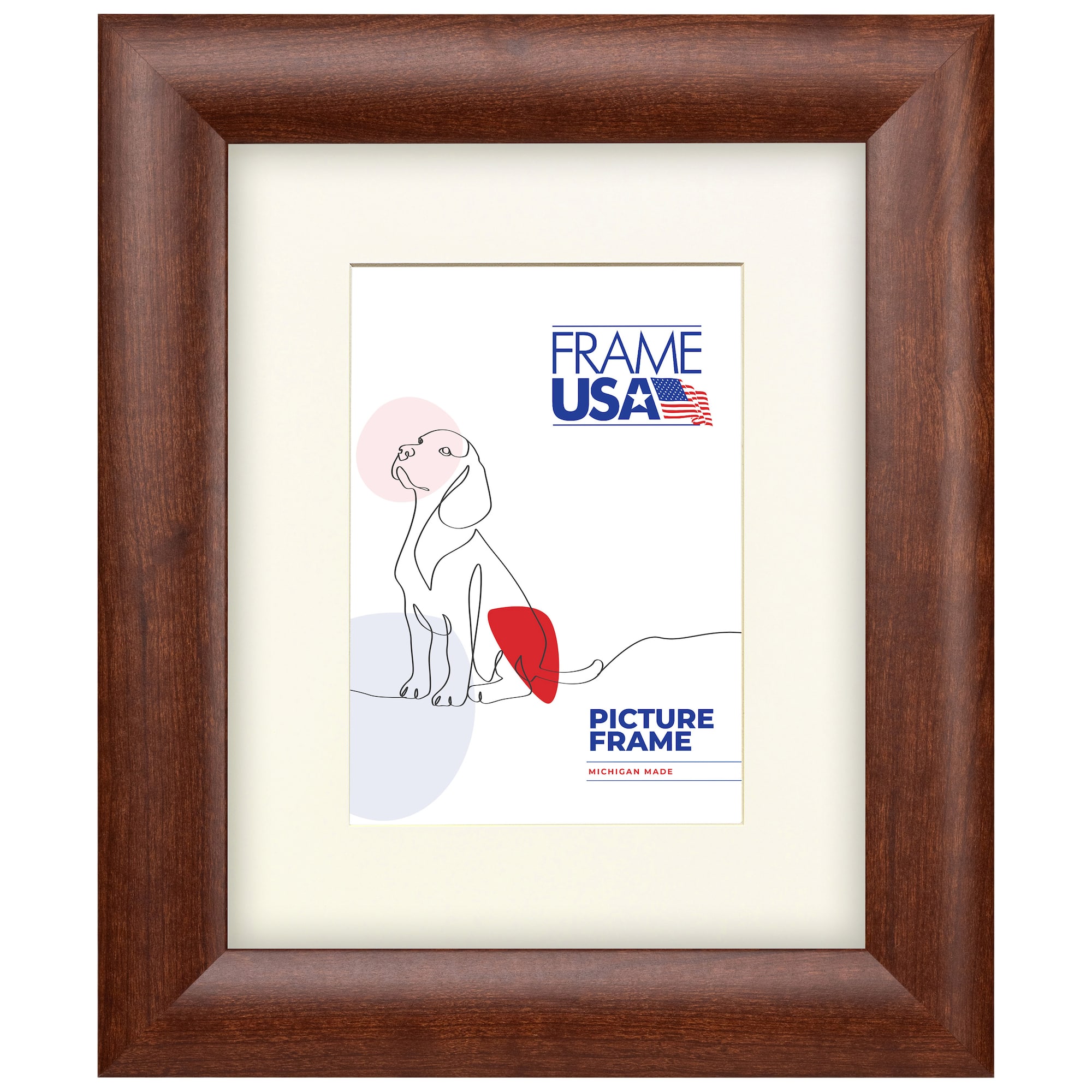 Frame USA Corporate Rounded Canadian Walnut Single Image Picture Frame with Mat